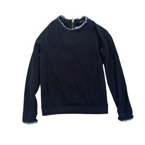 Women’s Navy Sweatshirt with Ruffle Trim by J Crew Factory